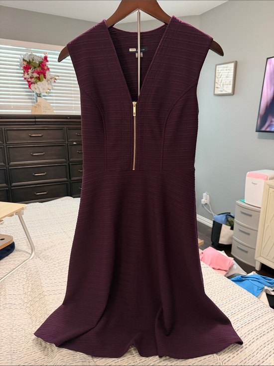 Tommy Hilfiger Dresses & Skirts - Tommy Hilfiger Sleeveless Deep Plum Midi Dress with Gold Zip